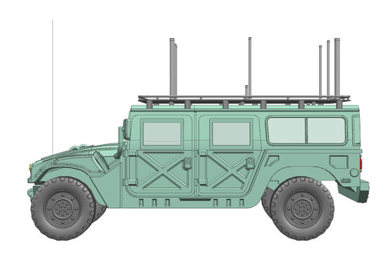Στρατιωτικό τυποποιημένο τοποθετημένο όχημα Jammer μπορεί να θέσει τη συνδεμένη συχνότητα ενώ φράσσει τη συχνότητα από 20MHz σε 6000MHz